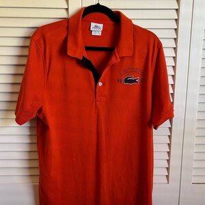 Lacoste Men's Bright Orange Polo with Embroidered Logo